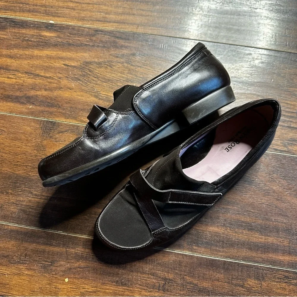 Taryn Rose Brown Leather Criss Cross Loafers
